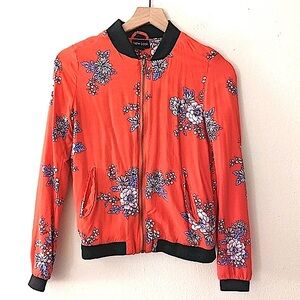 New Look *Flawed* Floral Bomber Jacket size Small